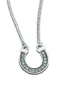 Fiorelli Costume Collection Ladies N2910 Worn Silver Effect Stone Set Horse Shoe Necklace Length 45 cm + 5 cm Extender