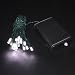 50 Waterproof Ice White LED Battery Operated Fairy Lights on Green Cable