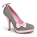 Women's Secret-12 Pump in Brown Tweed Fabric / Black Color: Houndstooth Fabric / Black Pink, Size: 6