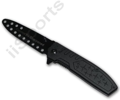 Spring Assist 4" Practice Fighting Folding Metal Knife Folder Trainer karate Escrima Kali