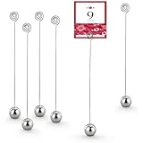 New Star Foodservice 27945 Wire Round Chromed Base Place Card Holder Table Number Holder Table Card Holder, Set of 12