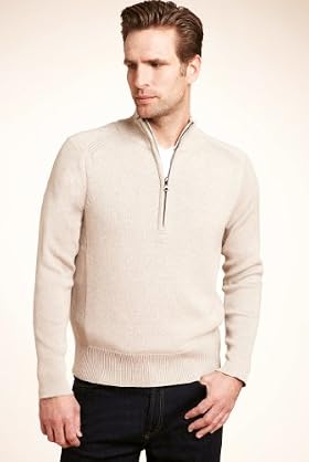 Blue Harbour Pure Cotton Half Zip Funnel Neck Jumper