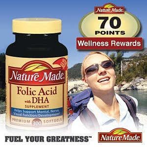 Nature Made Folic Acid 600 mcg with DHA - 300 Tablets by Nature Made