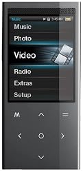Coby 4 GB 2.4-Inch Touchpad Video MP3 Player with FM, Stereo Speaker and Camera (Black)