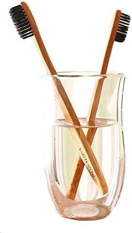 Eco-Friendly Bamboo Toothbrush with Charcoal Bristles 2 pc Set