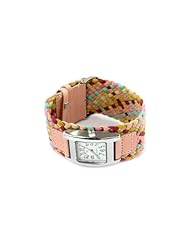 ZPS Popular Fashion Korea Rainbow Braided Leather Cords Women"s Bracelet Watchs
