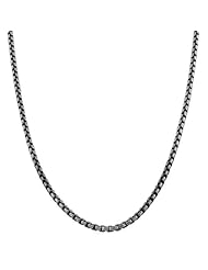 Oxidized Sterling Silver 2.6-mm Round Box Chain
