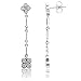 14k White Gold Clover Drop Diamond Earrings (HI, SI, 0.26 carat)