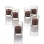 Set of 144 Votive Holders & 144 Votive Candles, Brown Unscented