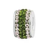 Green and White Crystal Oval