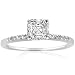 1.6 Ct Asscher Cut Diamond Engagement Ring Pave-Set VS1