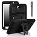 Galaxy Tab 4 8.0 Case, High Impact Resistant Full-body Protection Hybrid Armor Defender Case with Built-in Stand and 1 Black Stylus - BLACK