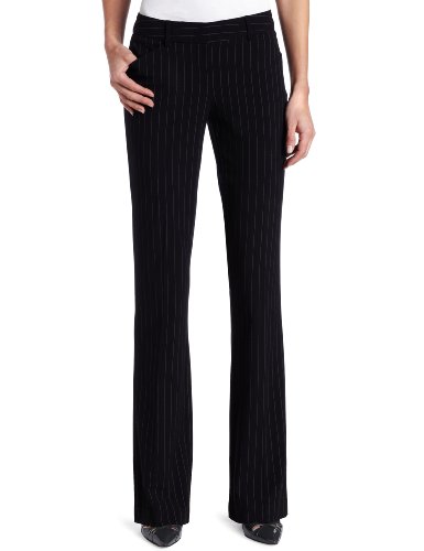 KAMALIKULTURE Women’s Classic Pant, Black Pinstripe, 6