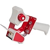 Handheld Tape Dispenser, Holds 2-Inch wide packaging tape with 3-Inch core, Red/Gray
