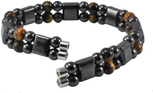 Men's Magnetic Therapy Tiger's Eye Hematite Bracelet, Magnetic Bracelet, 8 Inches