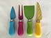Multi Colored Cheese Knives by Green Owl, 4-Piece Stainless Steel Cheese Knife to Hold, Cut, Slice and Carve Different Kinds of Cheese - Set of 4