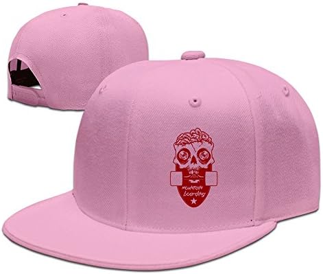 RUUYIIP Men' S Mountainboarding Skull Star Flatbill Stretch Cap Pink One Size