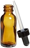 American Educational Glass Boston Round 1oz Amber Bottle with Dropper (Pack of 12)