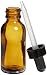 American Educational 7-405-3-GR Glass Boston Round 1oz Amber Bottle with Dropper (Pack of 144)