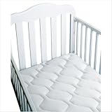 Jersey Knit Cotton Quilted Waterproof Crib Mattress Pad in White