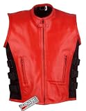 NEW MOTORCYCLE LEATHER VEST STYLISH ADJUSTABLE
