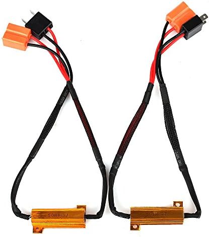 Atshark 2pcs H7 Load Resistor LED Xenon HID Headlight Turn Signal Light Fog light Anti-Flicker Warning Error Cancellor Capacitor 50W 6 Ohm (H7)