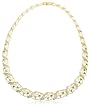18k Yellow Gold Plated Sterling Silver Emerald and Diamond Accent Necklace, 17"