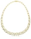 18k Yellow Gold Overlay Sterling Silver Emerald w/ Diamond Accent Necklace, 18"