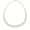 18k Yellow Gold Plated Sterling Silver Emerald and Diamond Accent Necklace, 17"