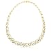 18k Yellow Gold Plated Sterling Silver Emerald and Diamond Accent Necklace, 17"