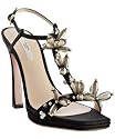 Prada black crepe jeweled sandals