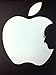 Apple Logo with Steve Jobs Face White Decal Sticker Peel And Stick