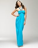 bebe Embellished Halter Maxi Dress