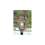 Gas Light America GL012 Old New Orleans Series Brass Natural Gas Light With Open Flame Burner For Post Mount