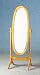 Queen Anne Style Oak Wood Finish Oval Bevelled Cheval Floor Mirror