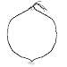 Sterling Silver Chain, Black Cord, Black Cord Necklace with Love and Chinese Symbol Charm Drop Offs, 18"
