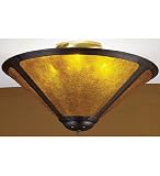 17W Van Erp Amber Mica Flushmount Ceiling Fixture