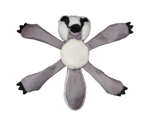Kyjen Deluxe Squeaky Squigglers Dog Toy with Ball, Badger