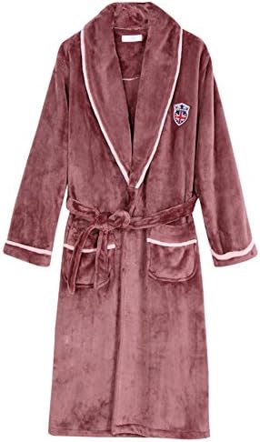 Warmjama Couples Thermal Loungewear Flannel Long Robe for Mens L Purple