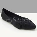 ARTIST Women Ballet Flats Shoes Satin Black