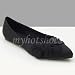 ARTIST Women Ballet Flats Shoes Satin Black