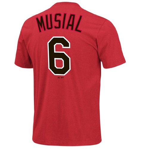 Stan Musial St. Louis Cardinals Majestic Red Player T-Shirt