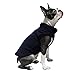 Gooby Fleece Vest Dog Sweater - Navy, Large - Warm Pullover Fleece Dog Jacket with O-Ring Leash for Small to Medium Dogs