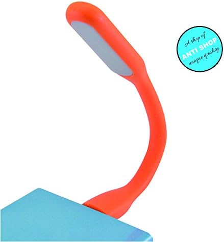 ANTI Shop, Portable USB LED Lamp with Adjustable Flexible Arm for Notebook Computer, or Power bank. Outdoor or private reading, Energy Savings, Gift, Night Reading lamp (Orange)