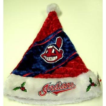 Cleveland Indians MLB Colorblock Himo Plush Santa Hat (Quantity of 1)