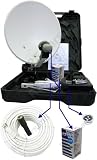 Camping Balkon Koffer Sat-Anlage digital im praktischen Hartschalenkoffer inkl. Saugfu� + HD-Profi Universal Single LNB 0.1dB + Anschluss SET mit Wetterschutz