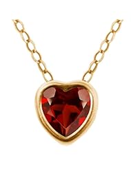 0.90 Ct Heart Shape Red Garnet 14K Yellow Gold Pendant