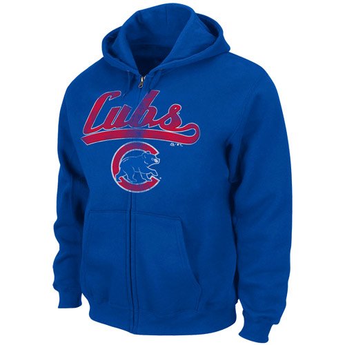 MLB Chicago Cubs Adult Long Sleeve Fullzip Hooded Fleece (Deep Royal, Large)
