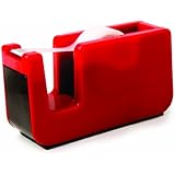 Kikkerland Retro Desktop Tape Dispenser, Red