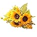 Meiliy 1 Bouquet Artificial Silk Sunflower 7-stems Flowers For Home Decoration Wedding Decor, Bride Holding Flowers Floral Decors
